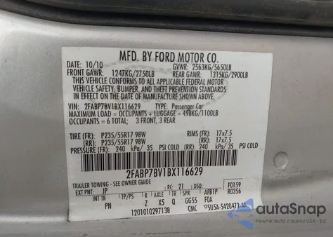 2011 Ford Crown Victoria Police from USA, damaged, VIN 2FABP7BV1BX116629